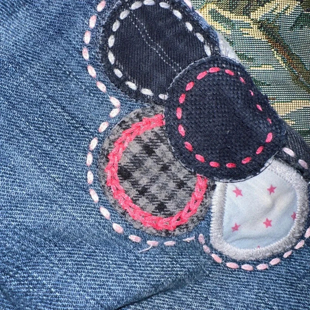 Baby GAP Toddler Girl Jeans 3 Years‎ Blue Denim Floral Applique Accents